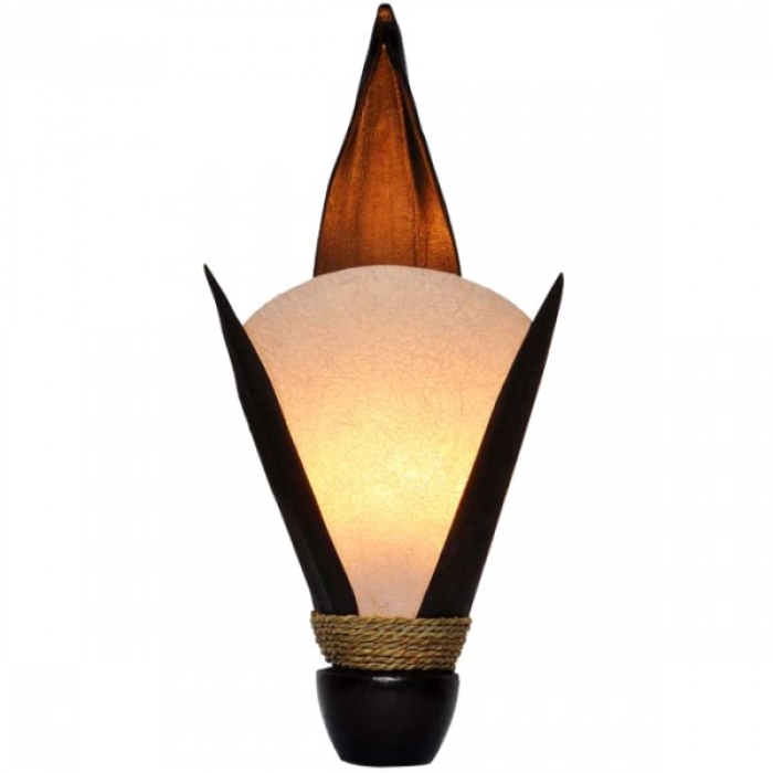 AGAME Wandleuchte Bali Lampe 50 cm handgefertigt aus Cocosblätter Sisal Rattan