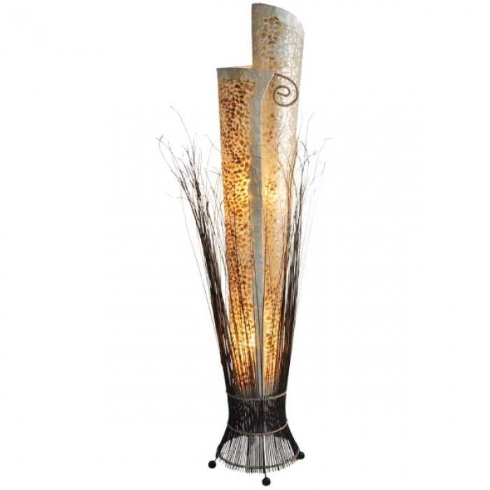 NOCO Stehlampe Schneckenform 150 cm Bali Lampe handgefertigt