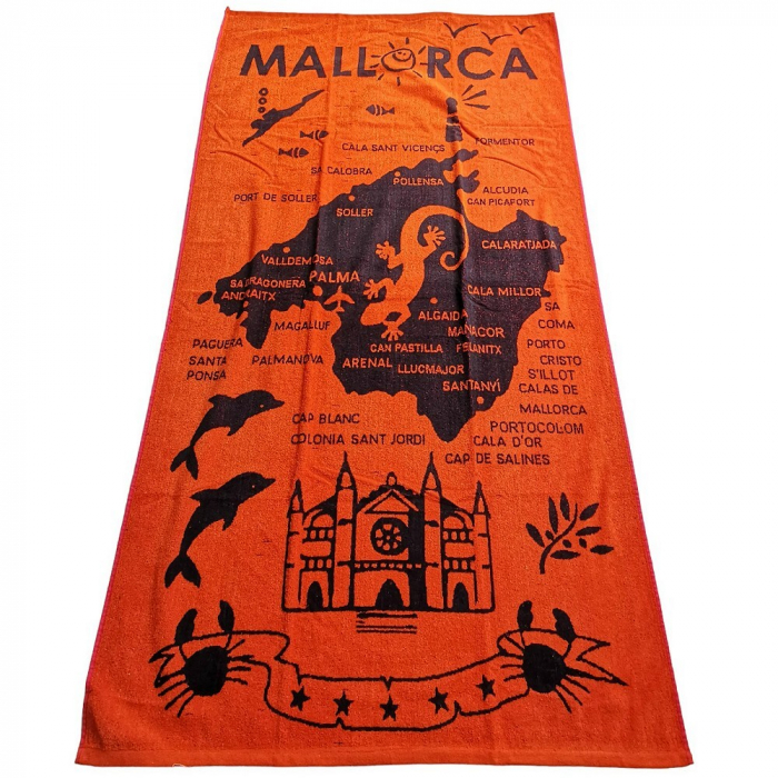 MALLORCA Balearen Insel orange XL Strandtuch Badetuch 90x175 cm