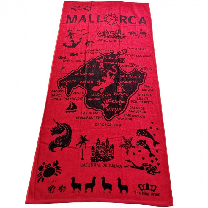 MALLORCA Balearen Insel rot XL Strandtuch Badetuch 90x175 cm
